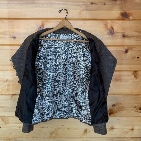 TAHARI Arthur Levine Tweed Wool Poly Lined Blazer Size 14 - Picture 5 of 9